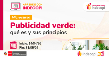  Microcurso online "Publicidad verde: qué es y sus principios" del Indecopi