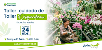  Taller presencial - "Taller cuidado de orquídeas" Municipalidad de Miraflores y Ambiente Miraflores
