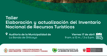 Taller presencial gratis "Elaboración y Actualización del Inventario Nacional de Recursos Turísticos" 