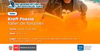 Taller presencial gratis "Kraft poesía. Taller de fanzines" Biblioteca Nacional del Perú (BNP)
