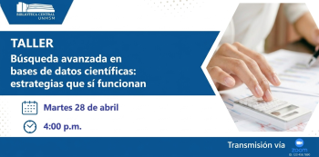  Taller online - "Búsqueda avanzada en bases de datos científicas: estrategias que sí funcionan" 