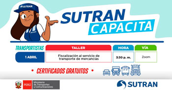  Taller online "Fiscalización al servicio de transporte de mercancías" de la SUTRAN