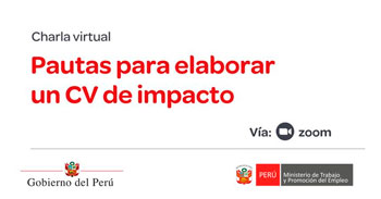  Charla online gratis "Pautas para elaborar un CV de impacto" del MTPE