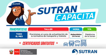  Taller online gratis "Precisiones al curso de actualización de la normativa de transporte y tránsito" SUTRAN