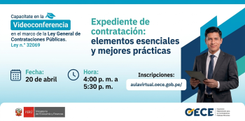  Videoconferencia online gratis - "Expediente de contratación: elementos esenciales y mejores prácticas" OECE