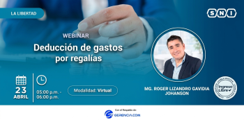  WEBINAR - "Deducción de gastos por regalías" Sociedad Nacional de Industrias