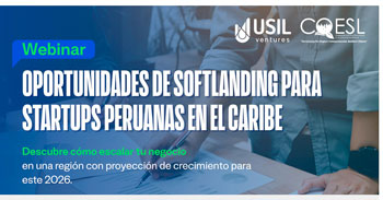  Webinar online "Oportunidades de softlanding para las startups peruanas en el Caribe" de StartUp Perú