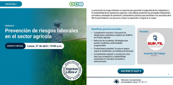  Webinar online - "Prevención de riesgos laborales en el sector agrícola" Sociedad Nacional de Industrias