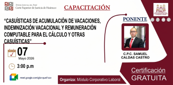  Capacitación Casuiísticas de acumulación de vacaciones, indemnización vacacional y remuneración