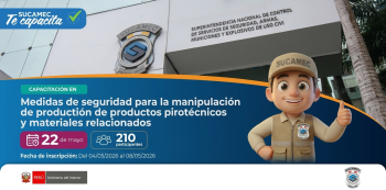  Capacitación "Medidas de seguridad para la manipulación de productos pirotécnicos y materiales relacionados"