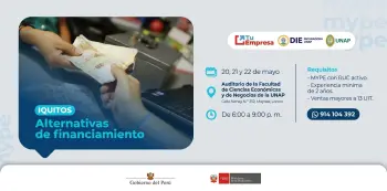  Capacitación presencial - "Alternativas de financiamiento" Tu Empresa - Ministerio de la Producción del Perú