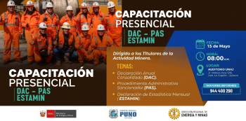  CAPACITACIÓN PRESENCIAL - "DAC, PAS, ESTAMIN" Gobierno Regional Puno