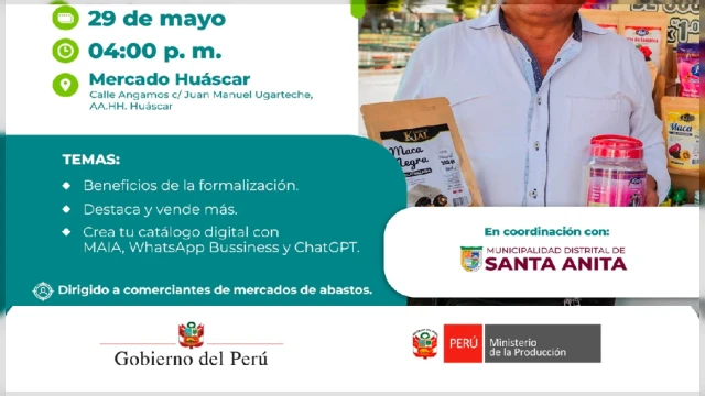  Capacitación presencial - "Fortalece tu Mercado" Ministerio de la Producción (PRODUCE)