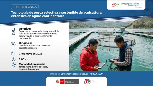 Capacitación presencial Gratis - "Pesca selectiva y sostenible en acuicultura continental" 