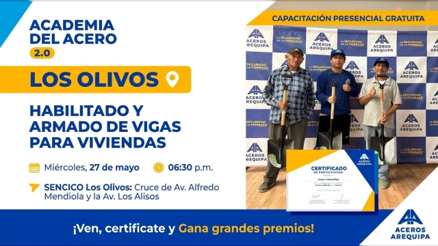  Capacitación presencial - "Habilitado y Armado de Vigas para Viviendas" Aceros Arequipa 