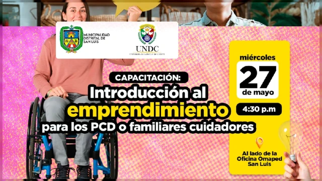  Capacitación presencial - "Introducción al emprendimiento" Municipalidad Distrital de San Luis