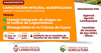 Capacitación presencial "Manejo de plagas en el cultivo de leguminosas, Bioseguridad en la crianza de cuyes"