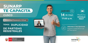  Capacitación online - "Duplicidad de Partidas Registrales" Sunarp