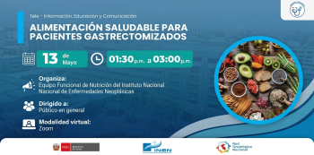  Capacitación virtual - "Alimentación saludable para pacientes Gastrectomizados" INEN