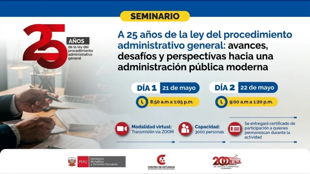  Capacitación virtual - "25 años de la ley del procedimiento administrativo general" MINJUSDH