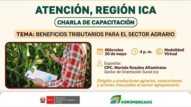  Capacitación virtual "Beneficios Tributarios para el sector agrario" Agromercado