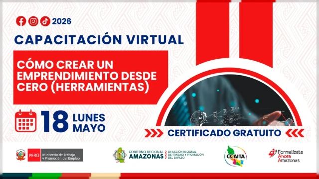  Capacitación online - "Cómo crear un emprendimiento desde cero (herramientas)" DRTPE Amazonas