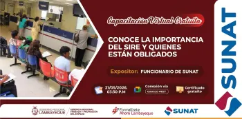  Capacitación online  "Conoce la importancia del SIRE y quiénes están obligados" (GRTPE Lambayeque)