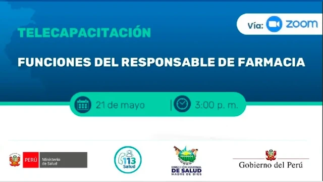  Capacitación online- "Funciones del responsable de farmacia" MINSA