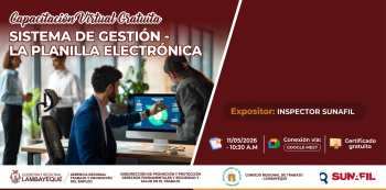  Capacitación virtual gratuita - "Sistema de gestión de la planilla electrónica" GRTPE Lambayeque