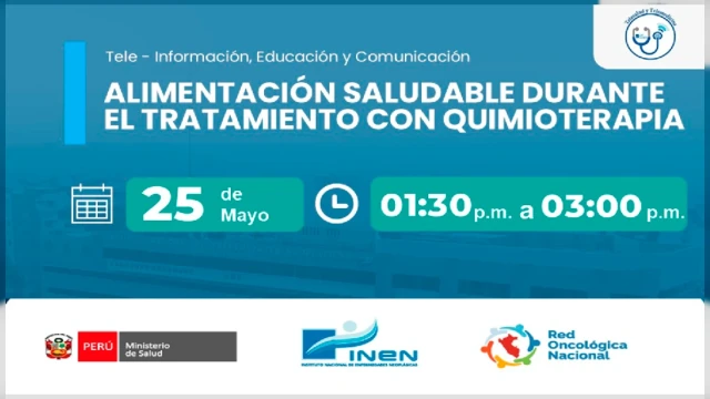  Capacitación virtual - "Alimentación saludable durante el tratamiento de quimioterapia" INEN
