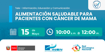  Capacitación virtual gratis - "Alimentación saludable para pacientes con cáncer de mama" INEN