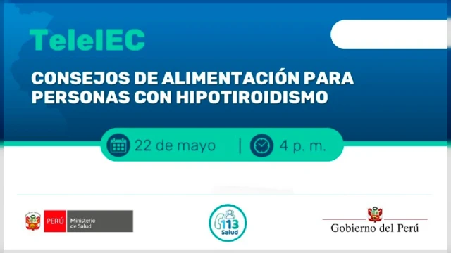  Capacitacion online gratis - "Consejos de alimentación para personas con hipotiroidismo" MINSA