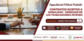  Capacitación online gratis- "Contratos sujetos a modalidad - Derechos de los trabajadores jóvenes" 