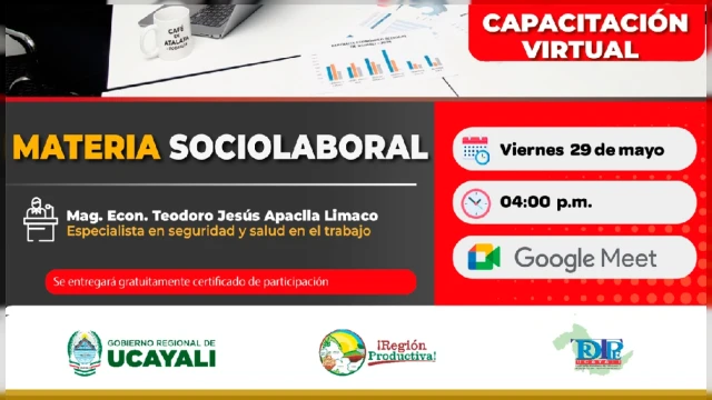  Capacitación online gratis - "Materia Sociolaboral" DRTPE Ucayali