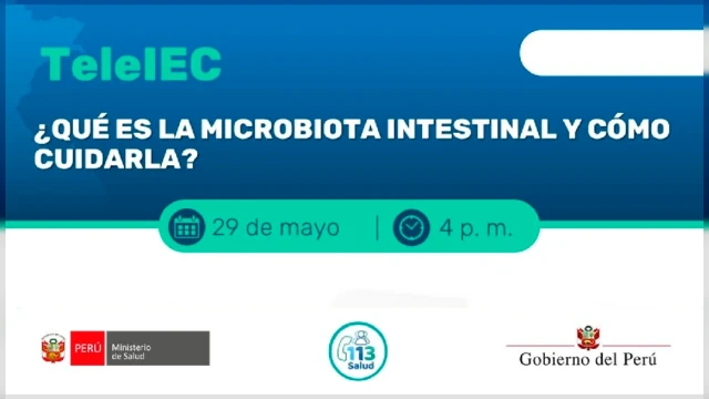 Capacitacion online gratis - "¿Qué es la microbiota intestinal y cómo cuidarla?" MINSA