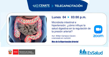  Capacitación online  "Microbiota Intestinal e Hipertensión" de EsSalud