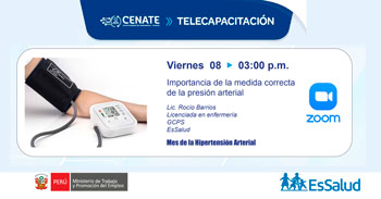  Capacitación online "Importancia de la medida correcta de la presión arterial" de EsSalud