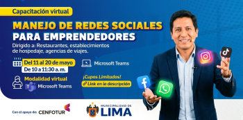 Capacitación virtual - "Mejoro de redes sociales para emprendedores" Municipalidad de Lima