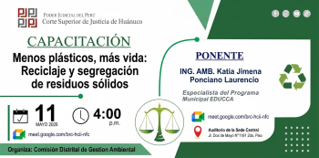  Capacitación online- "Menos plásticos, más vida: Reciclaje y segregación de residuos sólidos" 