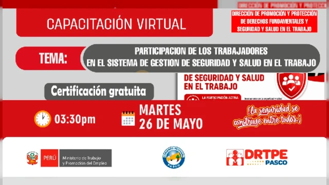  Capacitación virtual - "Participación de los trabajadores en el Sistema de Gestión de SST" 