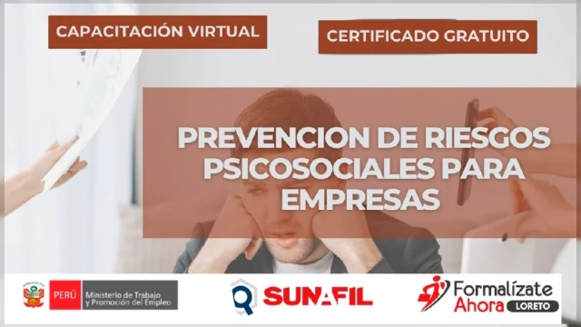  Capacitación online- "Prevención de Riesgos Psicosociales para Empresas del Exportador" 
