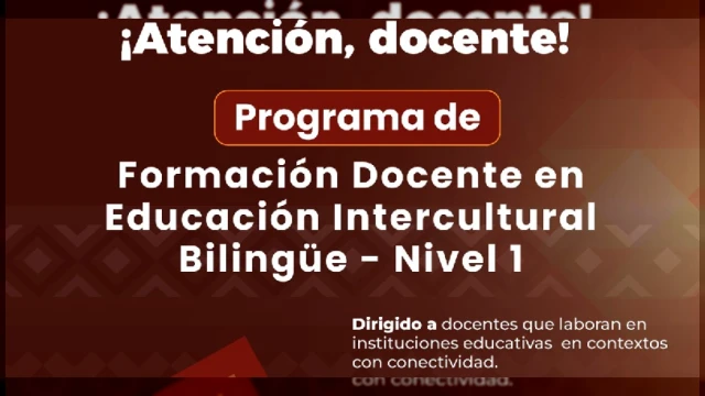  Capacitación online - "Programa de Formación para Docentes de Educación Intercultural Bilingüe nivel 1" 