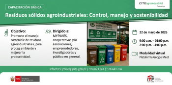  Capacitación online - "Residuos sólidos agroindustriales: control, manejo y sostenibilidad" 