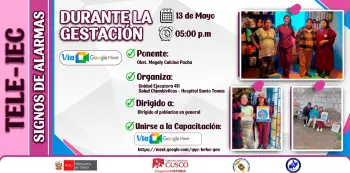  Capacitacion online - "Signos de alarma durante la gestación" MINSA