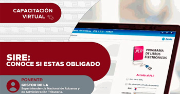  Capacitación virtual - "SIRE: Conoce si estas obligado" DRTPE San Martín