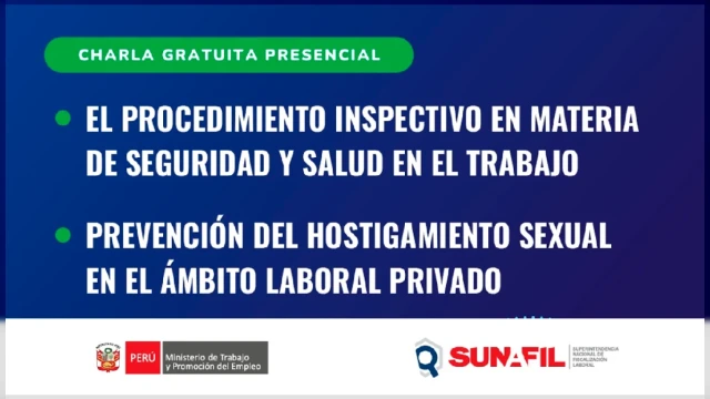 Charla gratuita- Procedimiento Inspectivo en Materia de SST y Prevención del Hostigamiento Sexual