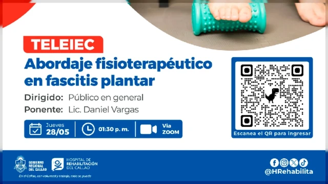  Charla virtual - "Abordaje fisioterapéutico en fascitis plantar" Hospital de rehabilitación del Callao