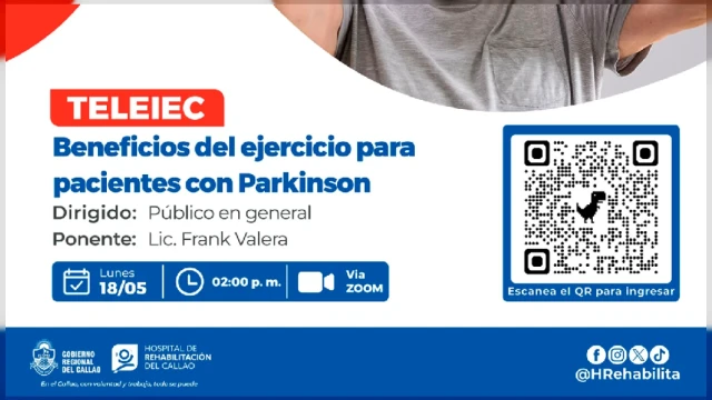  Charla virtual - "Beneficios del ejercicio para pacientes con Parkinson" Hospital de rehabilitación del Callao
