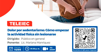  Charla virtual  "Dolor por sedentarismo: Cómo empezar la actividad física sin lesionarse