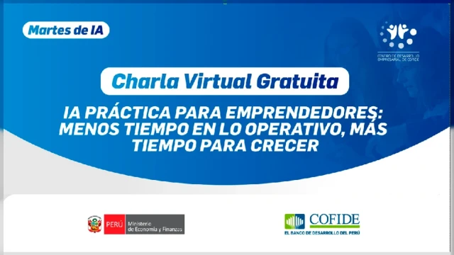  Charla online Gratis - "Inteligencia Artificial para emprendedoras" COFIDE